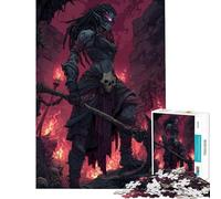 Puzzle da 1000 pezzi per adulti guerriero elfo oscuro tra le rovine difficile e stimolante per divertimento in famiglia gioco divertente per ragazzi dai 14 anni in su (38x52cm)