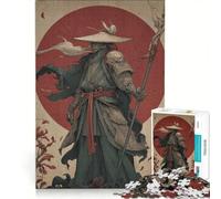Puzzle da 1000 pezzi per adulti: guerriero samurai con alabarda e cappello gioco divertente analisi e logica adatto come decorazione da scrivania 50x75cm