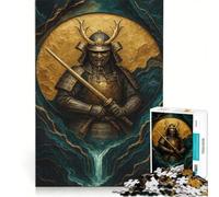 Puzzle da 1000 pezzi per adulti: guerriero samurai dorato con spada, gioco impossibile, analisi e logica, per rafforzare l'amore tra le coppie 50x75cm