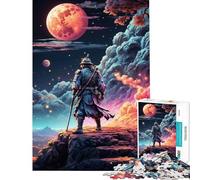 Puzzle da 1000 pezzi per adulti guerriero samurai giapponese gioco educativo rompicapo regalo di compleanno (dimensioni 38x26cm)