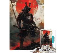 Puzzle da 1000 pezzi per adulti guerriero samurai luna rossa gioco educativo sfida giocattolo educativo un'opera d'arte ottimo regalo per gli amanti dei giochi (dimensioni 38x26cm)
