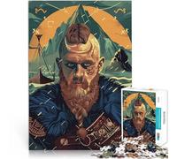 Puzzle da 1000 pezzi per adulti Guerriero vichingo Giocattoli educativi per l'apprendimento Giochi per famiglie Decorazione d'arte per la casa 38x26cm