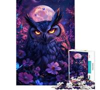 Puzzle da 1000 pezzi per adulti Gufo al chiaro di luna puzzle fantasy per adulti giochi rilassanti decorazione per la casa offerta come regalo per tutta la famiglia (dimensioni 38x26cm)
