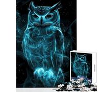 Puzzle da 1000 pezzi per adulti Gufo blu nel fumo Giocattolo educativo Ottimo regalo per giochi Gioco pratico Difficile e stimolante Dimensioni 50x75cm