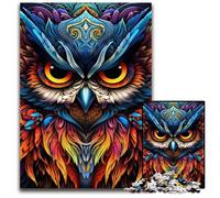 Puzzle da 1000 pezzi per adulti, gufo colorato, gioco rompicapo in legno, gioco interattivo per famiglie, adatto dai 14 anni in su, 50x75CM/19,68x29,52 pollici