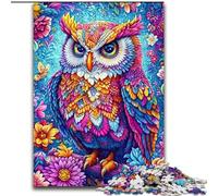 Puzzle da 1000 pezzi per adulti, gufo colorato, puzzle per adulti da 1000 pezzi, sviluppa la coordinazione occhio-mano, perfetto come regalo di compleanno (dimensioni 26x38cm)