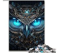 Puzzle da 1000 pezzi per adulti, gufo cyborg vintage, in legno, ideale come regalo di compleanno o per le feste, giocattolo da festa, 1000 pezzi(50x75cm)
