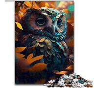 Puzzle da 1000 pezzi per adulti, gufo della foresta blu, realizzato in cartone, interazione familiare e sfida cerebrale, sfida di attività per famiglie 1000 pezzi(26x38cm)