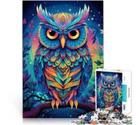 Puzzle da 1000 pezzi per adulti, gufo educativo per imparare l'arte, adatto come decorazione da scrivania per 14 anni, 26 x 38 cm