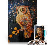 Puzzle da 1000 pezzi per adulti Gufo in un giardino stellato Gioco intellettuale giocattolo perché è ideale come regalo per tutta la famiglia 75x50cm