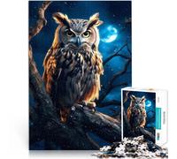 Puzzle da 1000 pezzi per adulti gufo nel bosco di notte per il giocattolo di sfida del gioco educativo Migliorare l'amore tra le coppie 50x70cm