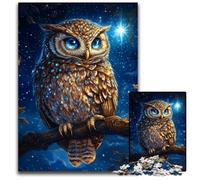Puzzle da 1000 pezzi per adulti, gufo nel cielo notturno, giochi educativi, migliora l'amore tra coppie dai 14 anni in su, 26x38cm