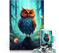 Puzzle da 1000 pezzi per adulti Gufo nella natura della foresta Giocattoli per l'intrattenimento in famiglia Decorazione d'arte per la casa 75x50cm