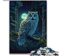 Puzzle da 1000 pezzi per adulti "Gufo notturno" in legno, un regalo perfetto per il divertimento in famiglia, 50x75cm, per feste, compleanni e serate di giochi in famiglia