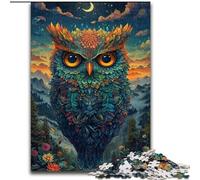 Puzzle da 1000 pezzi per adulti, gufo psichedelico in montagna, puzzle in cartone, gioco di attività per famiglie per adolescenti, rompicapo fai da te per la casa, regalo da 1000 pezzi(26x38cm)
