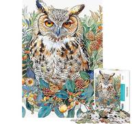 Puzzle da 1000 pezzi per adulti gufo realistico ad acquerello puzzle per adolescenti ideale per passare il tempo durante le vacanze a casa lista dei desideri con Babbo Natale per compleanno e altri