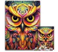 Puzzle da 1000 pezzi per adulti, gufo rosa in cartone, ideale per gli innamorati, perfetto regalo di Natale, Capodanno e San Valentino, 26X38CM/10,23x14,96 pollici.