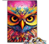 Puzzle da 1000 pezzi per adulti, gufo rosa in legno, perfetto come decorazione fai da te o regalo di compleanno, 50x75cm per compleanni, feste e occasioni speciali