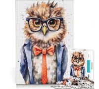 Puzzle da 1000 pezzi per adulti gufo scuola umana gioco impossibile interazione genitore-figlio lista dei desideri con Babbo Natale 38x26cm