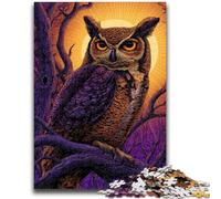 Puzzle da 1000 pezzi per adulti Gufo sull'albero Aiuta il cervello a esercitare Giocattoli avvincenti per coltivare la pazienza Un'opera d'arte 26x38cm