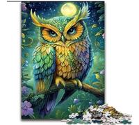 Puzzle da 1000 pezzi per adulti, gufo sull'albero, perfetto per adolescenti, per rafforzare i legami familiari, rompicapo e regalo fai da te per la casa, 50x75cm