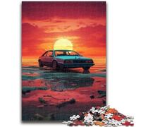 Puzzle da 1000 pezzi per adulti, guida in auto al tramonto, antistress, per trascorrere il tempo libero a casa e interagire con i genitori (75x50cm)