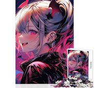 Puzzle da 1000 pezzi per adulti Halloween anime ragazza simpatico puzzle da 1000 pezzi gioco impossibile ottimo regalo per chi ama i giochi e migliora la memoria (38x26cm)