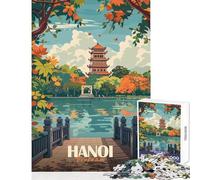Puzzle da 1000 pezzi per adulti Hanoi Vietnam Travel Poster Toy Wall Decor Ottimo regalo per giochi Gioco impossibile Interazione genitore-figlio dimensioni 50x75cm