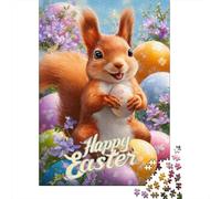 Puzzle Da 1000 Pezzi Per Adulti Happy Easter Squirrel Puzzle Per Adulti Giocattolo Decorazione Da Parete Difficile Regalo Di Compleanno, Regali, 70x50cm/1000pcs