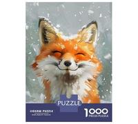 Puzzle Da 1000 Pezzi Per Adulti Happy Fox in The Snow Puzzle Per Adulti Gioco Rompicapo Assemblaggio Di Modelli Difficile E Impegnativo 52x38cm/1000pcs