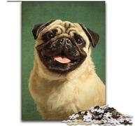 Puzzle da 1000 pezzi per adulti Happy Pug, giochi educativi per la decorazione della casa, ideale come regalo per tutta la famiglia dimensioni 50x75cm