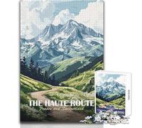 Puzzle da 1000 pezzi per adulti, Haute Route: Francia e Svizzera, giochi educativi antistress, regalo per compleanni, dimensioni 38x52cm