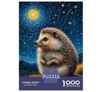 Puzzle Da 1000 Pezzi Per Adulti Hedgehog Starry Night Puzzle Giocattolo Decorazione Da Parete Decorazione Da Parete Difficile E Impegnativo 38x26cm/1000pcs