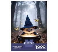 Puzzle Da 1000 Pezzi Per Adulti Hedgehog Wizard with Cauldron in Forest Puzzle Per Adulti Gioco Pratico Difficile Difficile E Sfida 52x38cm/1000pcs