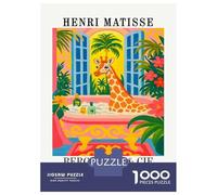Puzzle Da 1000 Pezzi Per Adulti Henri Matisse Giraffe Bathing Art Print Puzzle Per Adulti Giochi Rilassanti Regalo Di Compleanno Ideale Come Regalo Per Tutta La Famiglia 52x38cm/1000pcs