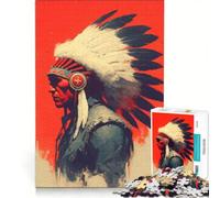 Puzzle da 1000 pezzi per adulti "Heritage in Silence" - Ritratto di un capo nativo americano gioco interattivo interazione genitore-figlio ideale come regalo per tutta la famiglia 50x75cm