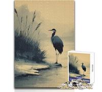 Puzzle da 1000 pezzi per adulti Heron di The Water's Edge, gioco educativo e divertente, regalo perfetto e premuroso per ogni occasione, dimensioni 50x75cm
