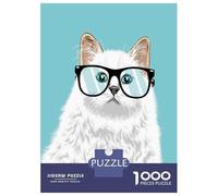 Puzzle Da 1000 Pezzi Per Adulti Hipster Cat Glasses Poster Print Puzzle Per Adulti Gioco Rompicapo Analisi E Logica Per È Ideale Come Regalo 52x38cm/1000pcs