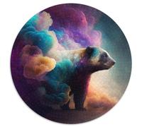 Puzzle da 1000 pezzi per adulti Honey Badger Nebula Puzzle rotondo da 1000 pezzi Ideale come regalo di Natale e decorazione per la casa 67,5x67,5 cm
