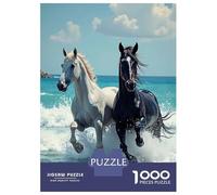 Puzzle Da 1000 Pezzi Per Adulti Horses Running in The Ocean Puzzle Per Adulti Gioco Rompicapo Assemblaggio Di Modelli Difficile E Impegnativo 52x38cm/1000pcs