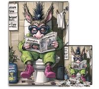 Puzzle da 1000 pezzi per adulti Hyena Go Toilet Puzzles per adulti, gioco creativo per famiglie e arredamento per la casa, regalo di Natale perfetto per adolescenti 26X38CM/10,23x14,96 pollici