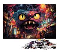 Puzzle da 1000 pezzi per adulti I mostri arrivano nella città colorata sfida educativa antistress sfida difficile 1000 pezzi (75x50 cm)