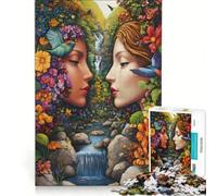 Puzzle da 1000 pezzi per adulti "I volti di due donne" gioco rompicapo difficile per rafforzare l'amore tra le coppie 38x26cm