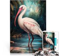 Puzzle da 1000 pezzi per adulti Ibis bianco nella laguna tropicale Fatto di cartone per età pari o superiore a 14 anni Gioco rompicapo Giochi Giocattoli Regalo misurare:26x38cm/10.24 x 14.96pollice