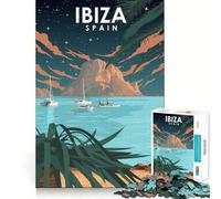 Puzzle da 1000 pezzi per adulti,Ibiza,Spagna,Notte,Arte,Perfetto per il gioco di concentrazione mentale,Gioco lento,Divertente,Regalo di compleanno artistico (50x75cm)