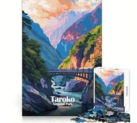 Puzzle da 1000 pezzi per adulti, ideale per stimolare la logica e il tempo libero, perfetto come regalo di compleanno (38x52cm) Illustrazione del Parco Nazionale di Taroko, Taiwan