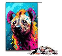 Puzzle da 1000 pezzi per adulti iena africana che schizza un sacco di colori densi gioco pratico decorazioni e regali unici per la casa 75x50 cm