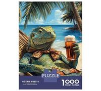 Puzzle Da 1000 Pezzi Per Adulti Iguana Beach Chill Puzzle Rompicapo Gioco Di Logica Gara Di Velocità Manuale Ottimo Regalo Per I Giocatori 70x50cm/1000pcs