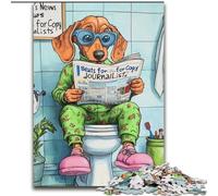 Puzzle da 1000 pezzi per adulti "Il bassotto va in bagno" Puzzle per adulti dimensioni 26x38cm Perfetto per adolescenti, per rafforzare i legami familiari, rompicapo e regalo fai da te per la casa