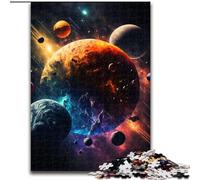 Puzzle da 1000 pezzi per adulti "Il buio dei pianeti dello spazio" in legno, rompicapo fai da te stimolante, gioco perfetto per famiglie o regalo decorativo, 1000 pezzi(50x75cm)